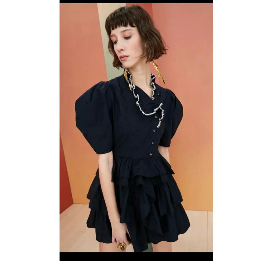 Ulla Johnson Linnea Mini Tiered Mini Dress Size: 10